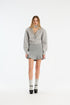 Knit scarf cardigan gris