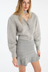 Knit scarf cardigan gris