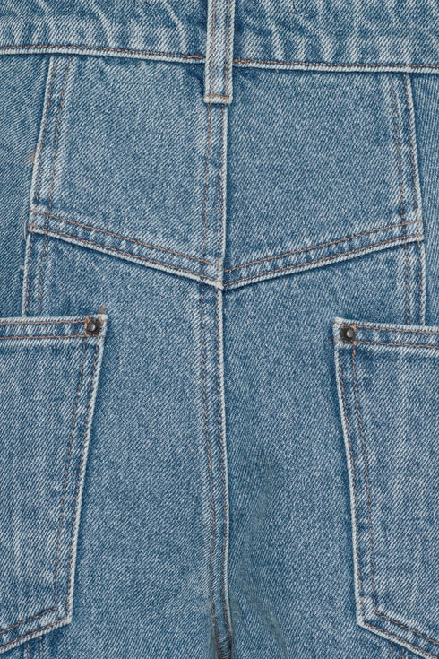 Cargo denim pants