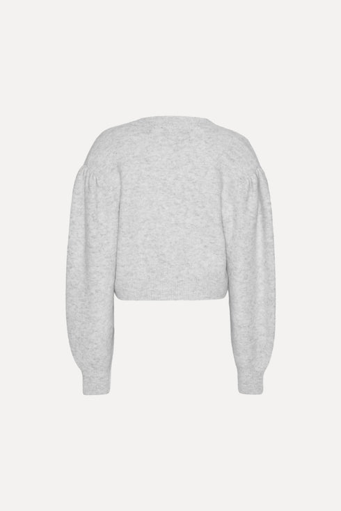 Knit puffsleeve cardigan gris