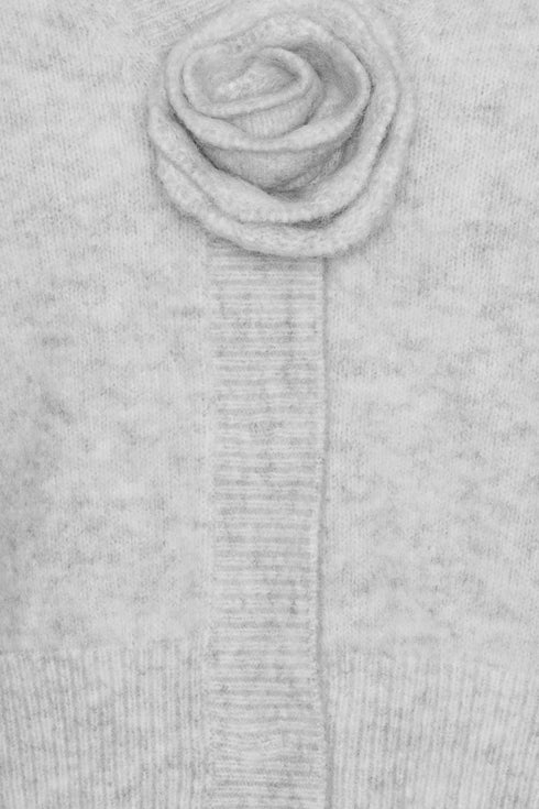 Knit puffsleeve cardigan gris