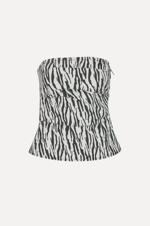 Printed Denim Top