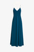 Vestido raso tirantes azul canard