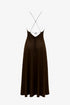 Vestido raso tirantes chocolate