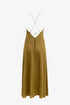 Vestido raso tirantes camel