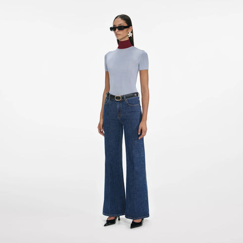 Blue flared jeans
