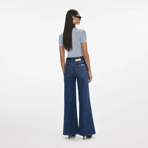 Blue flared jeans