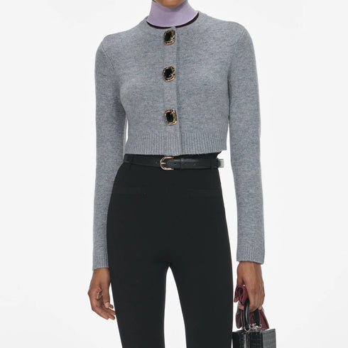 Grey wool cardigan