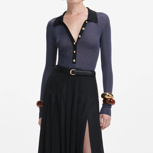 Navy Viscose Bodysuit