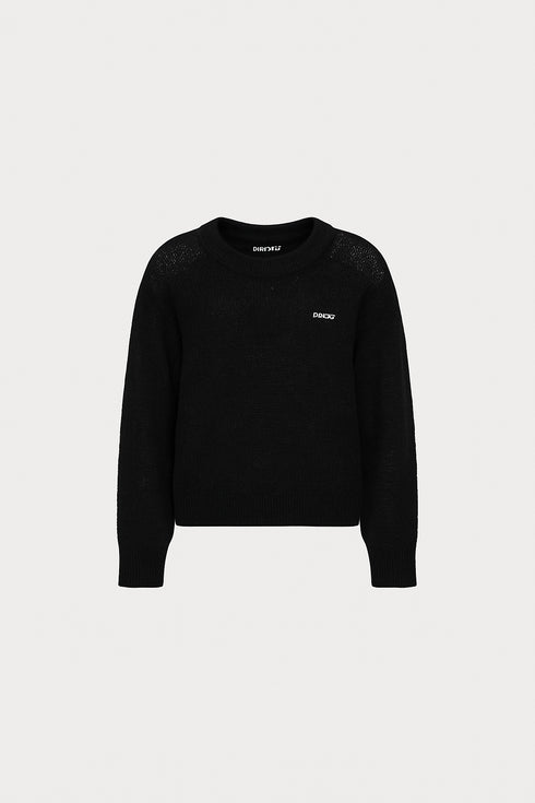 Light knit logo sweater negro