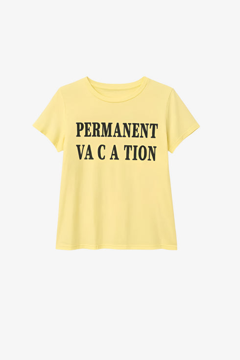 Camiseta amarilla “vacación”.