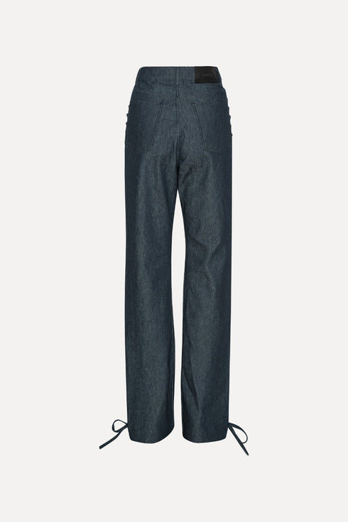 Laced straight jeans azul
