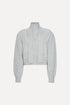 Knit scarf cardigan gris