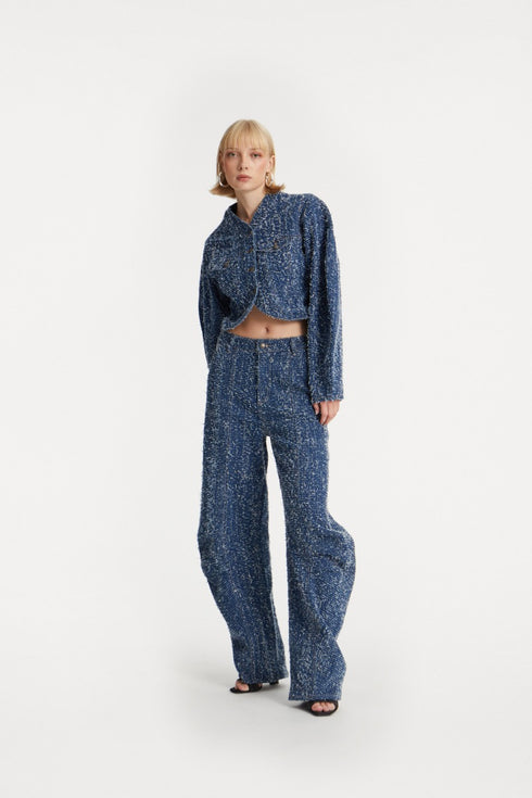 Denim loose fit pants blue