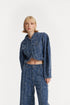 Round sleeve denim jacket.