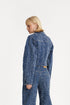 Round sleeve denim jacket.
