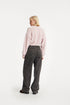 Denim laced leg pants gris