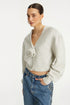 Knit puffsleeve cardigan gris