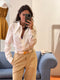 Camisa cuello pico XL blanco / celeste