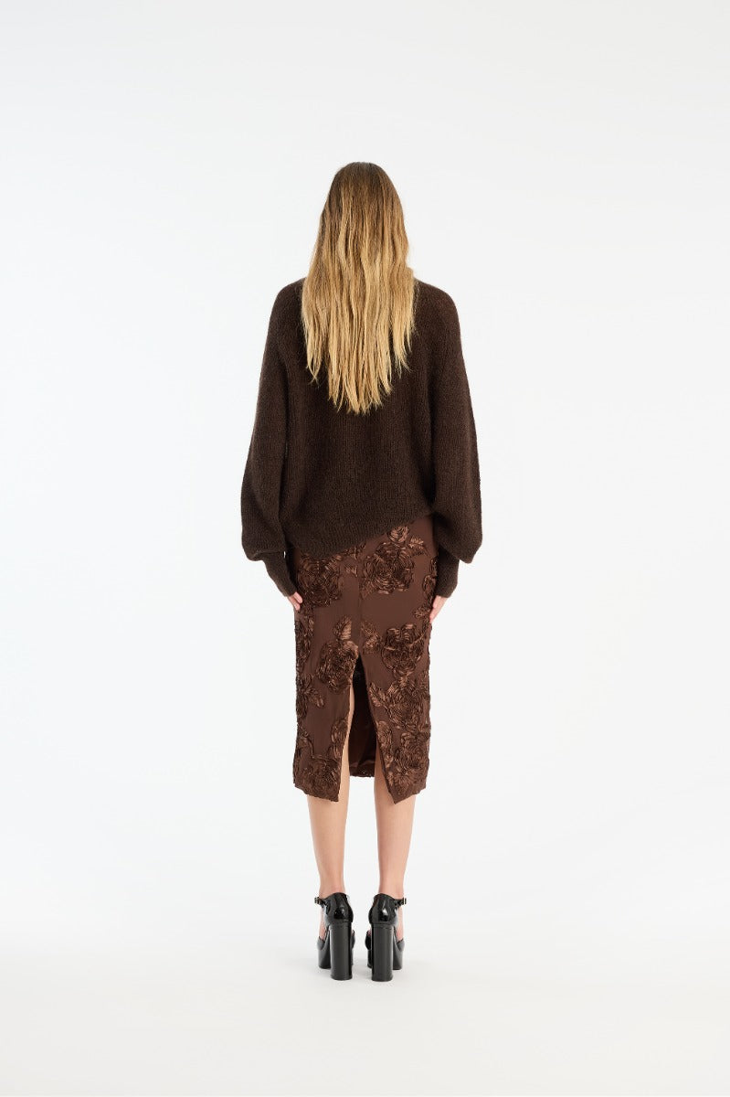 Flower mesh pencil Skirt