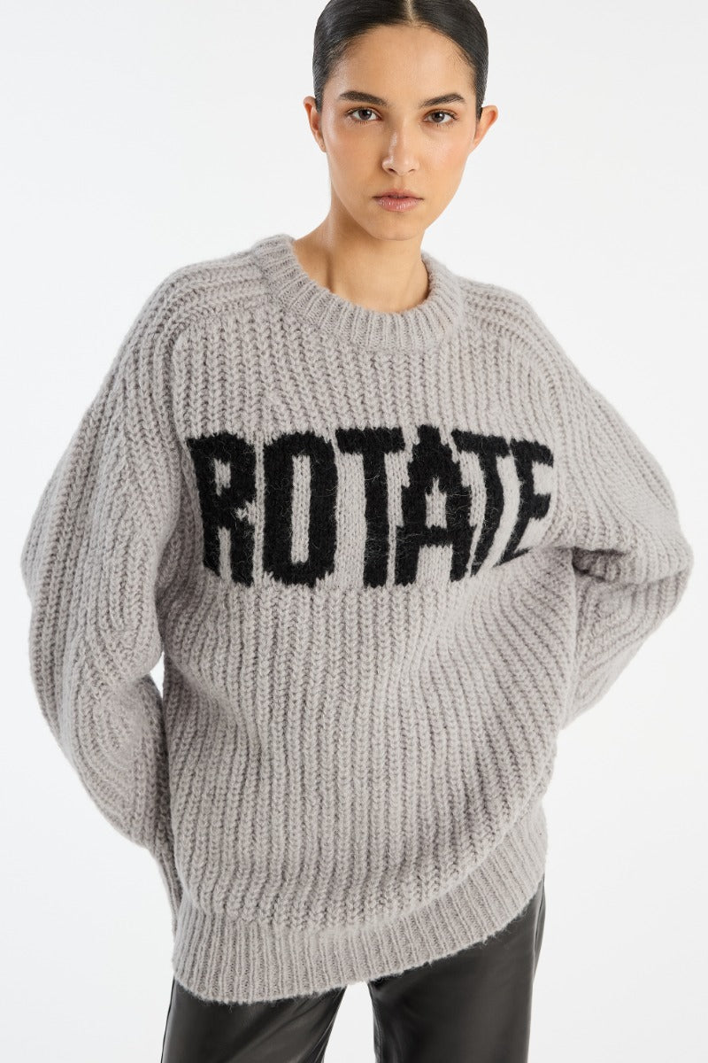 Knitted logo Sweater grey