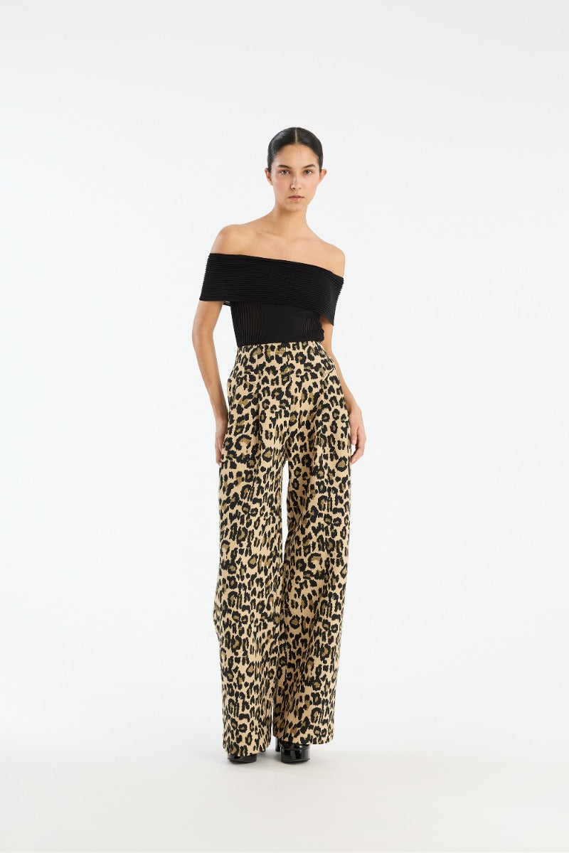 Jacquard wide pants