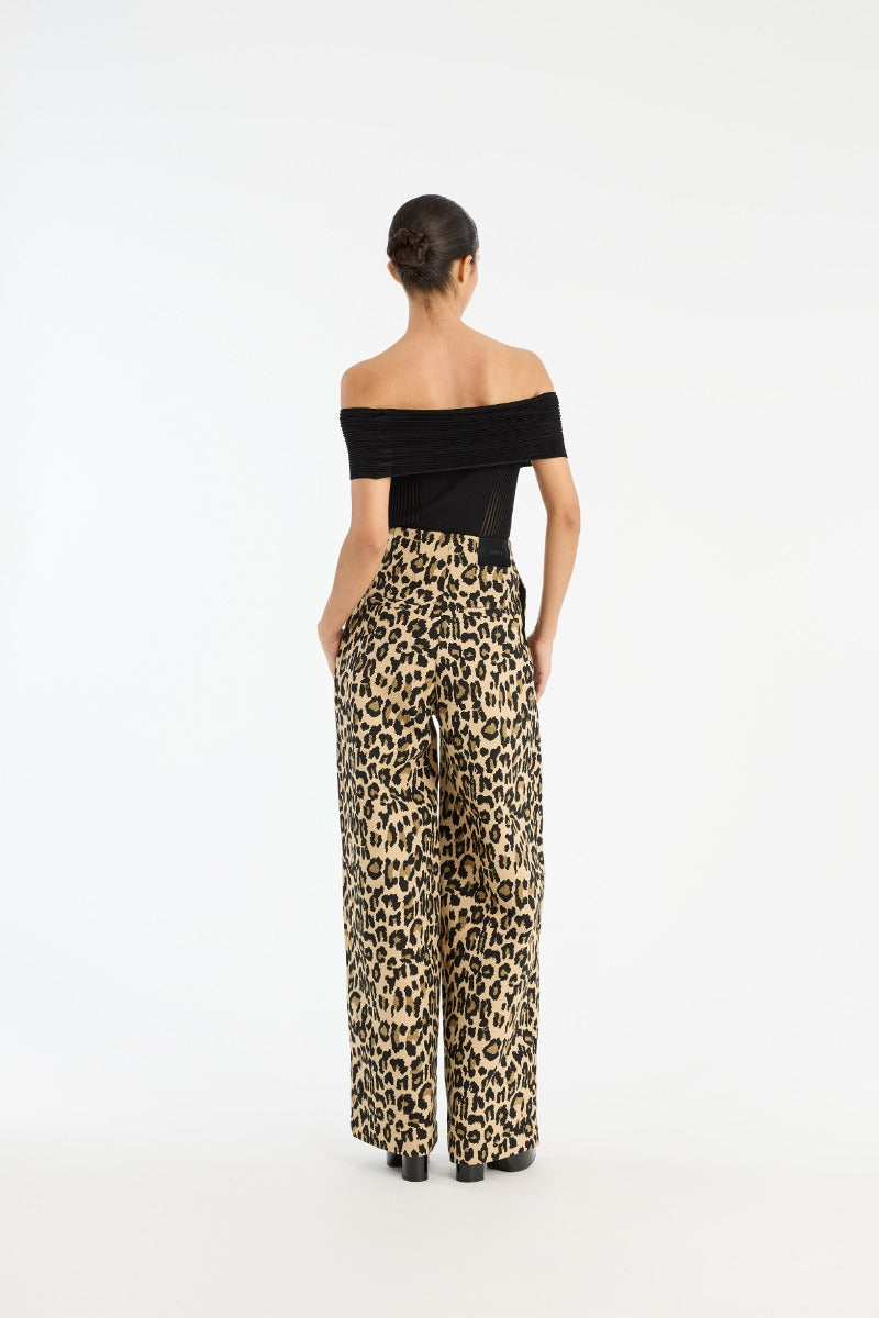 Jacquard wide pants