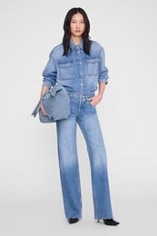 Hugh Jean Azul Denim — Tiro Medio y Corte Recto Anine Bing