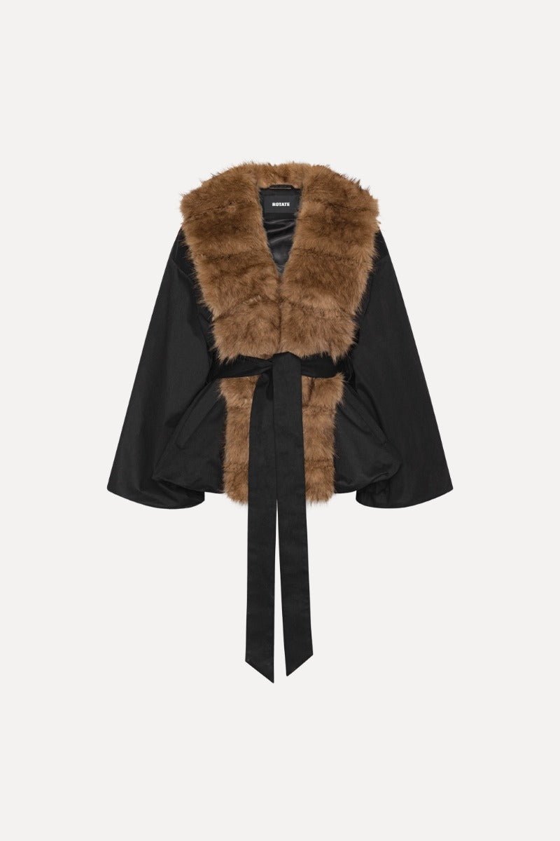 Faux Fur Collar Jacket.