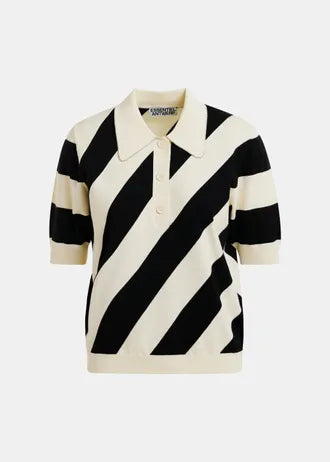 Joram Polo — Algodón Cuello Polo Manga Corta Estampado | Essentiel Antwerp
