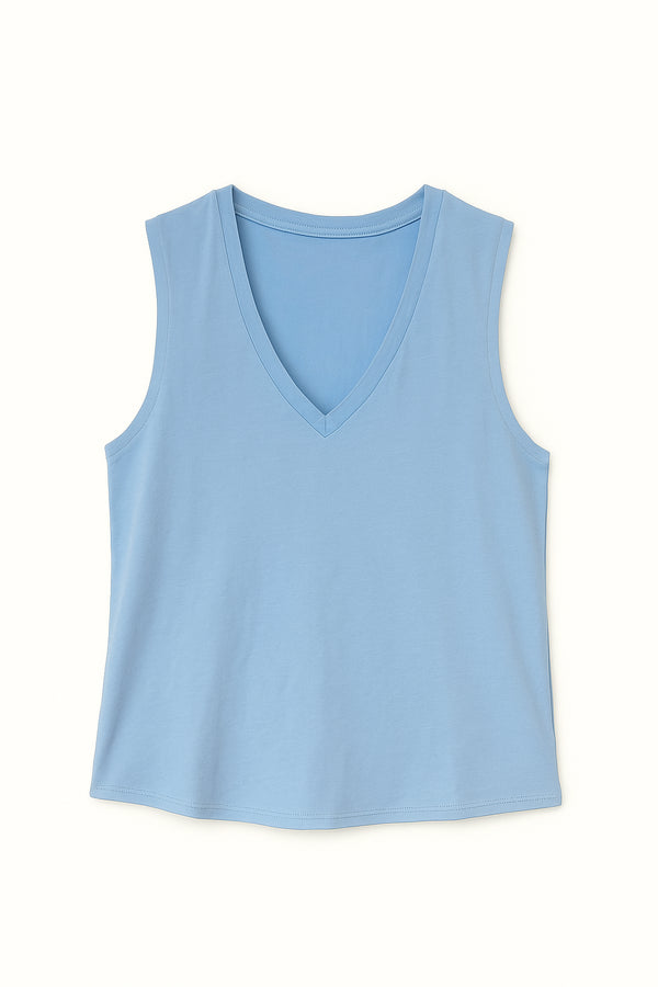 Gabriela camiseta pico celeste