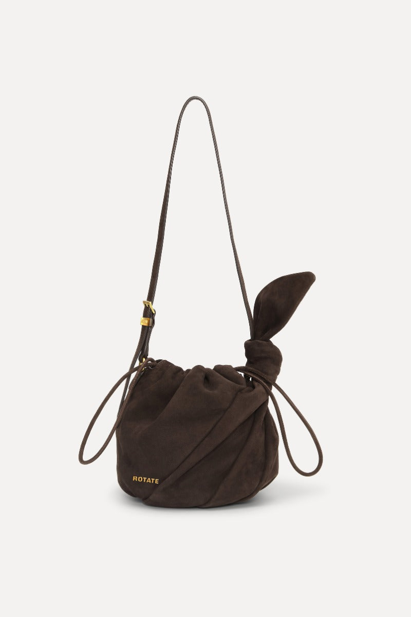 Suede Bon Bon Bolso — Ante Bolso Redondo Asa Cadena Dorada | Rotate