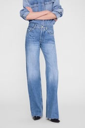 Hugh Jean Azul Denim — Tiro Medio y Corte Recto Anine Bing