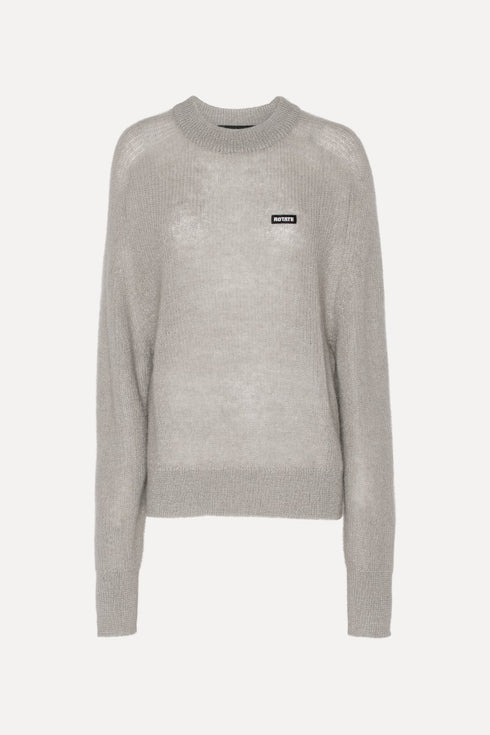 Light knit logo sweater gris perla