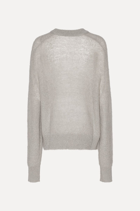 Light knit logo sweater gris perla