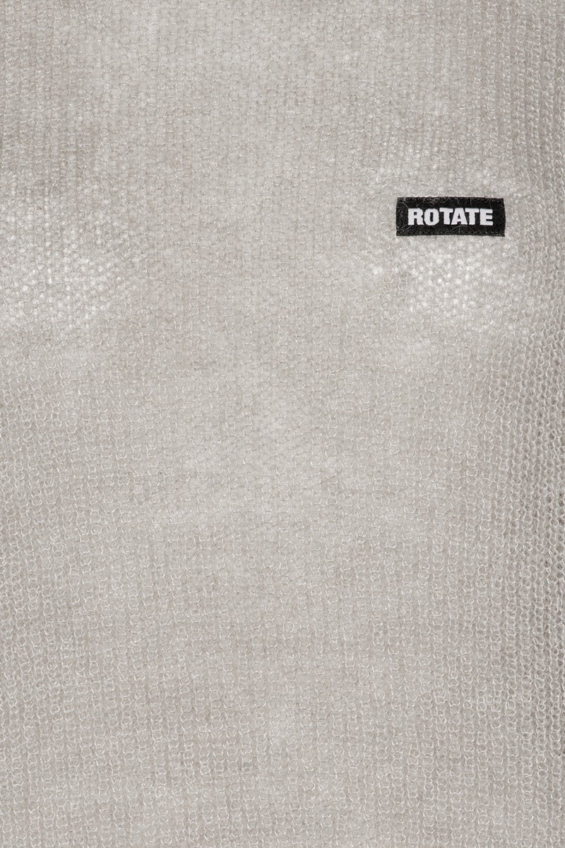 Light knit logo sweater gris perla