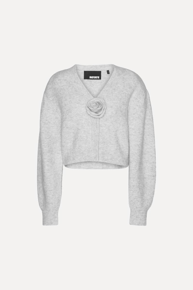 Knit puffsleeve cardigan gris