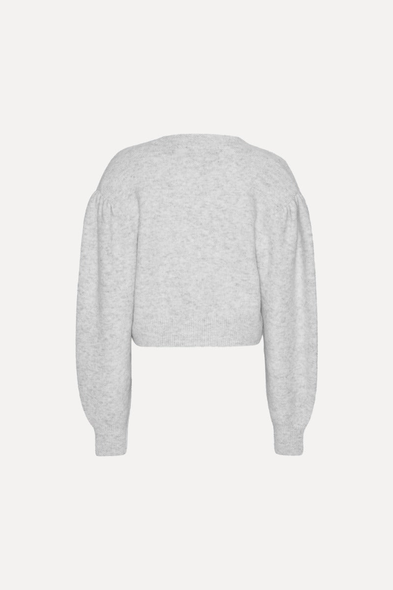 Knit puffsleeve cardigan gris