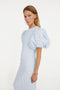 Jacquard midi puffy dress celeste