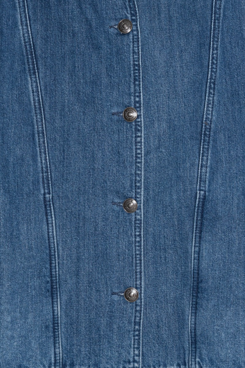 Gathered denim jacket