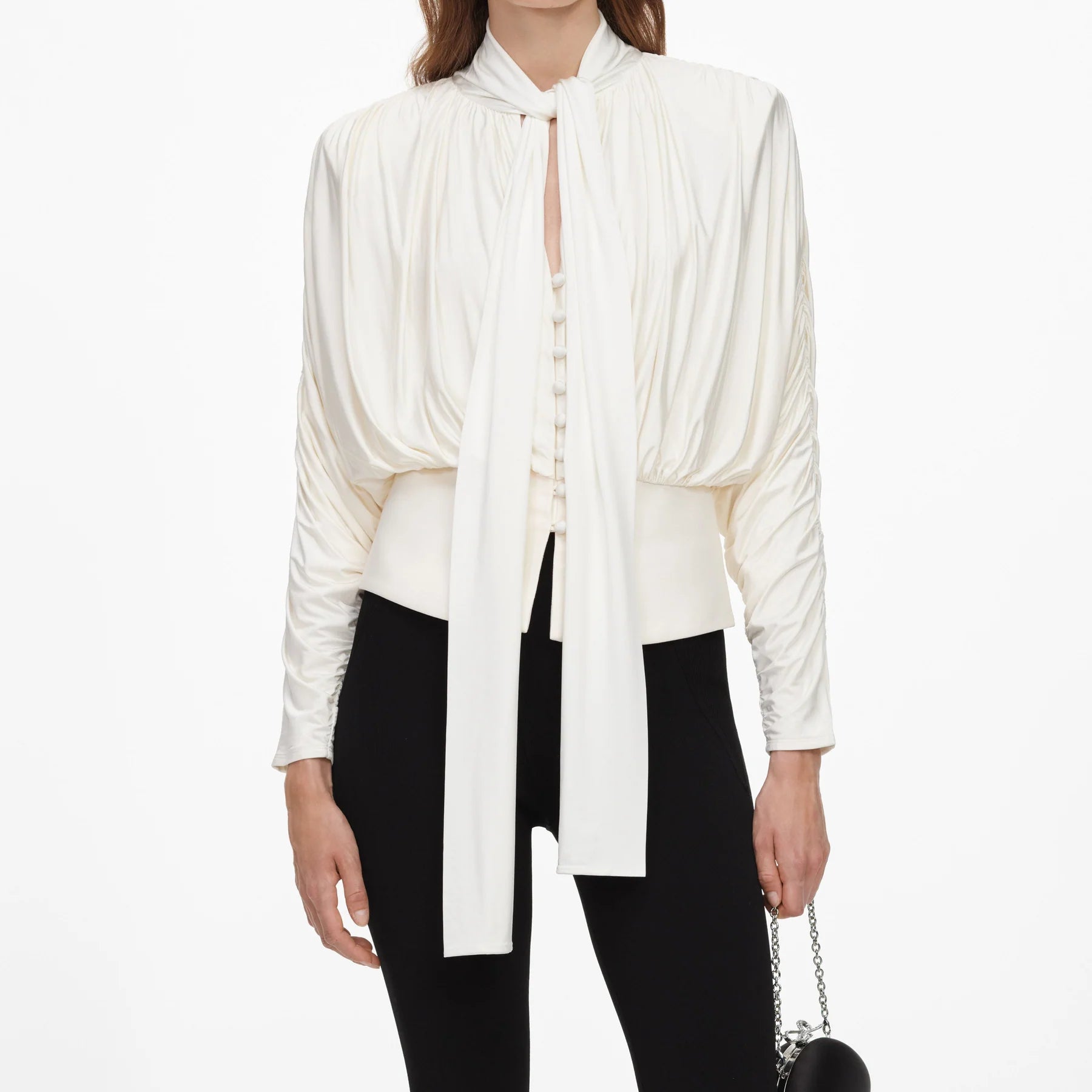 Cream Tie Neck top