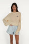 Light knit logo sweater mantequilla