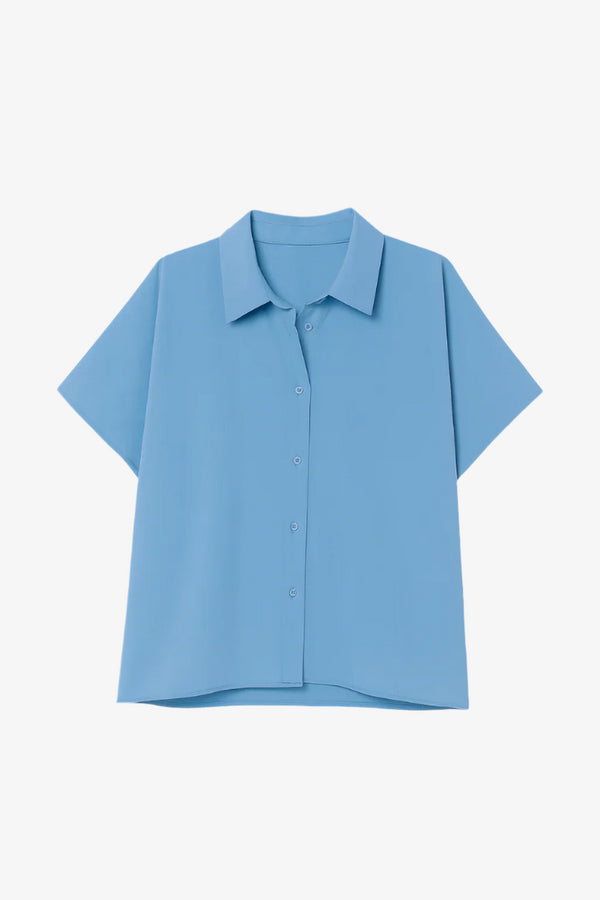 Camisa popeline over azul