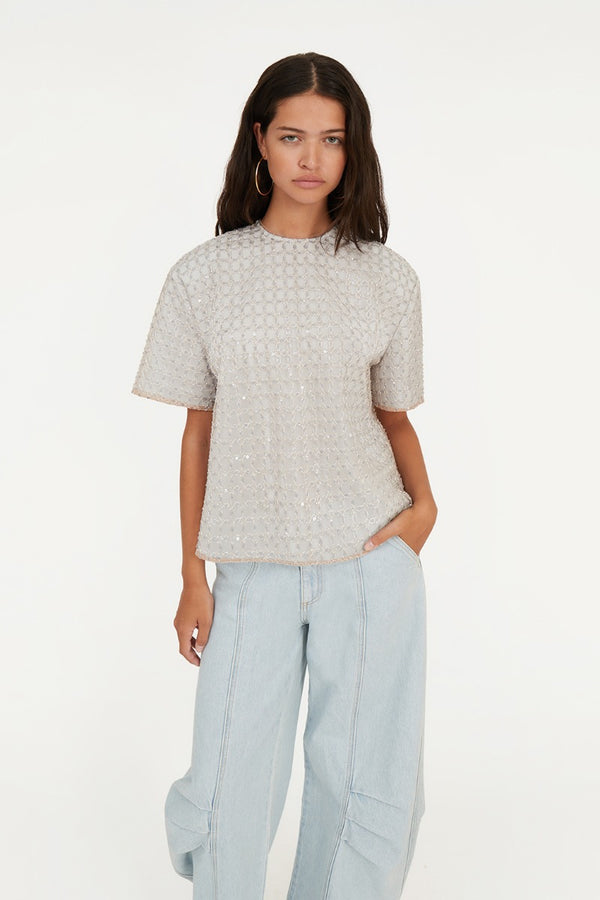 Beaded Oversized top plata