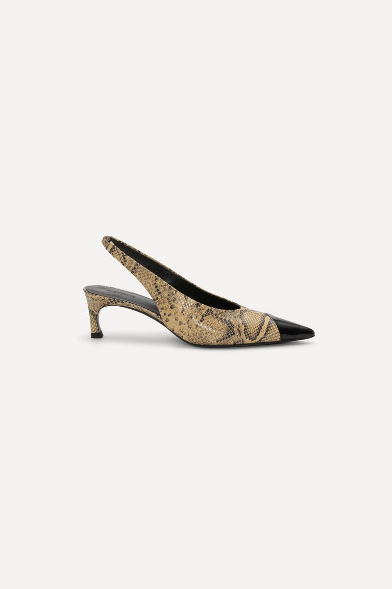 Zapato Leather slingback marrón