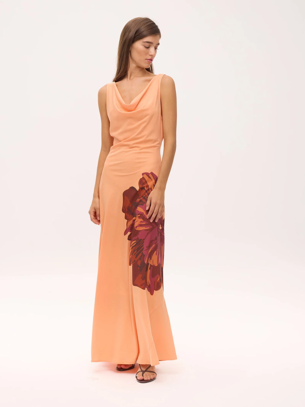 Marcia Vestido — Tejido Fluido Midi Estampado | Mioh