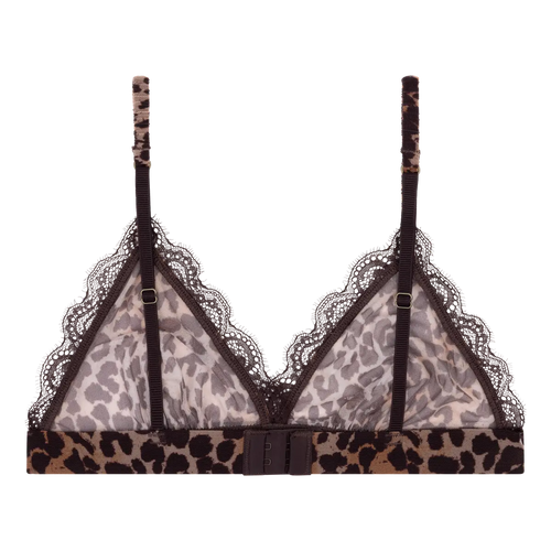 Flippa Sujetador Triángulo Animal Print — Tul con Puntilla Sin Aro | Love Stories