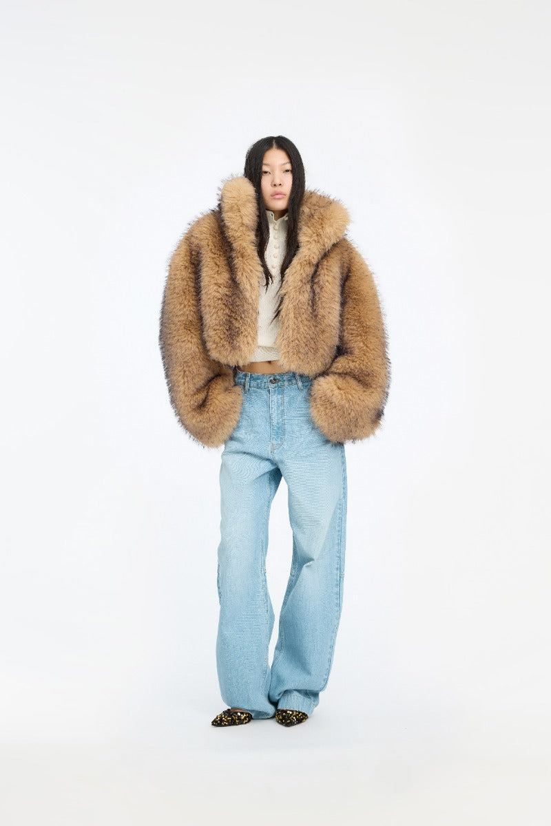 Faux Fur Crop Jacket.