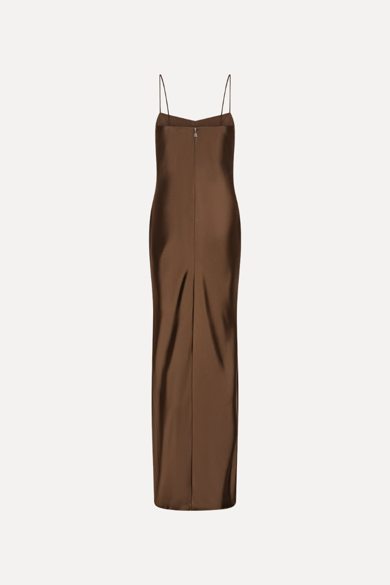 Satin Maxi Slip Dress — Satén Largo Tirantes Escote Recto | Rotate