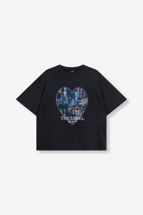 Camiseta corazón antracita